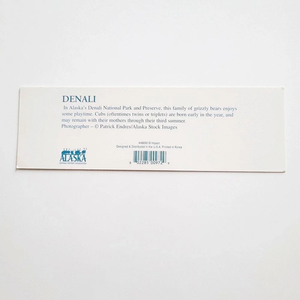 Vintage Y2K Denali Park Bookmark Grizzly Bears Patrick Enders Korea Impact 48690